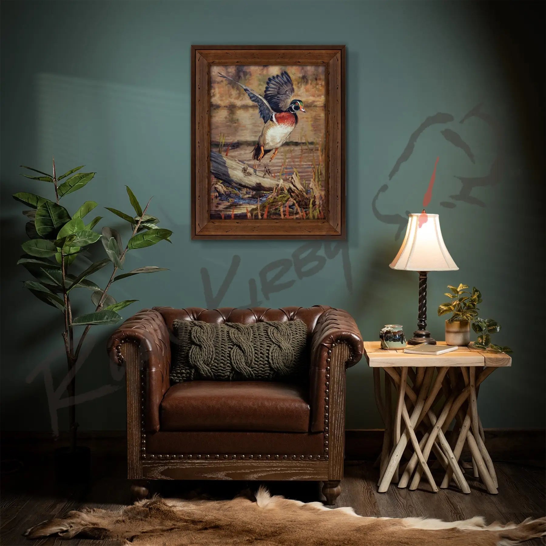 ’Driftwood Drake’ Wood Duck Canvas Print Canvas Print