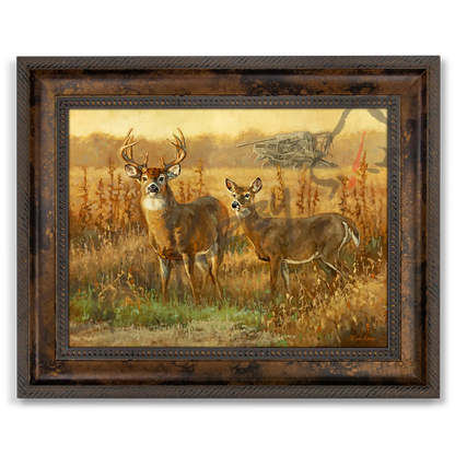 ’End of an Era’ White-tailed Deer Canvas Art Print Classic Bronze Canvas Print