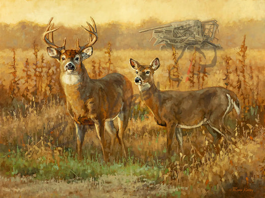 ’End of an Era’ White-tailed Deer Canvas Art Print Unframed, Rolled Canvas Canvas Print
