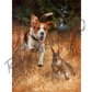 ’Fair Chase’ Beagle Hunting Rabbit Canvas Art Print Unframed Rolled