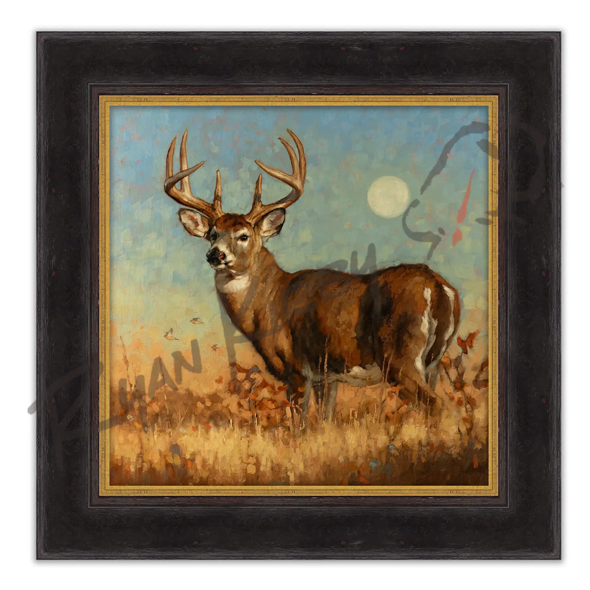 ’God Bless Texas’ Original White-tailed Deer Oil Painting - Original Oil Painting
