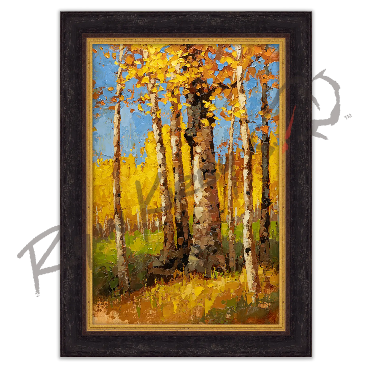 ’Gold Rush’ Aspen Landscape Original Oil Painting - Original Oil Painting