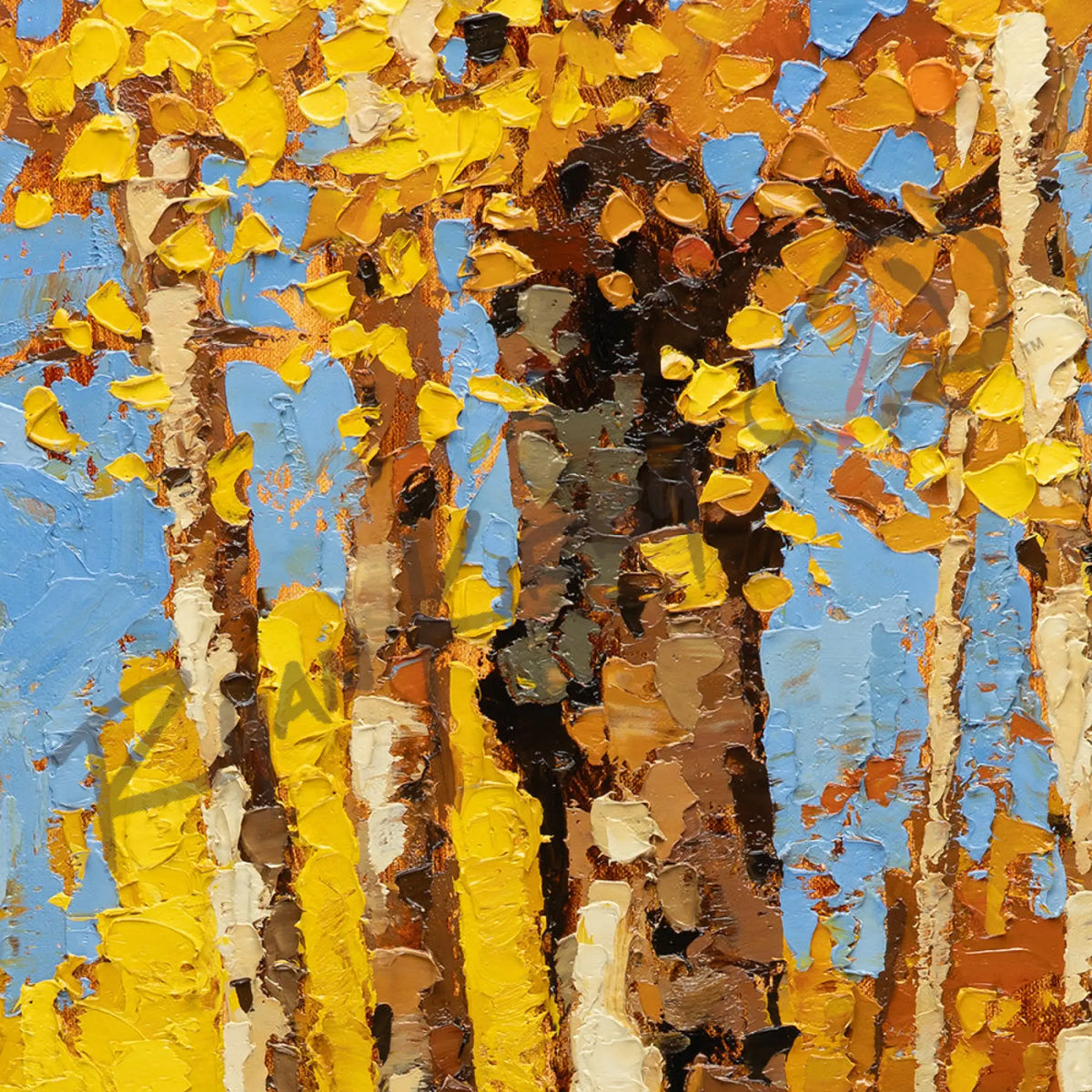’Gold Rush’ Aspen Landscape Original Oil Painting - Original Oil Painting