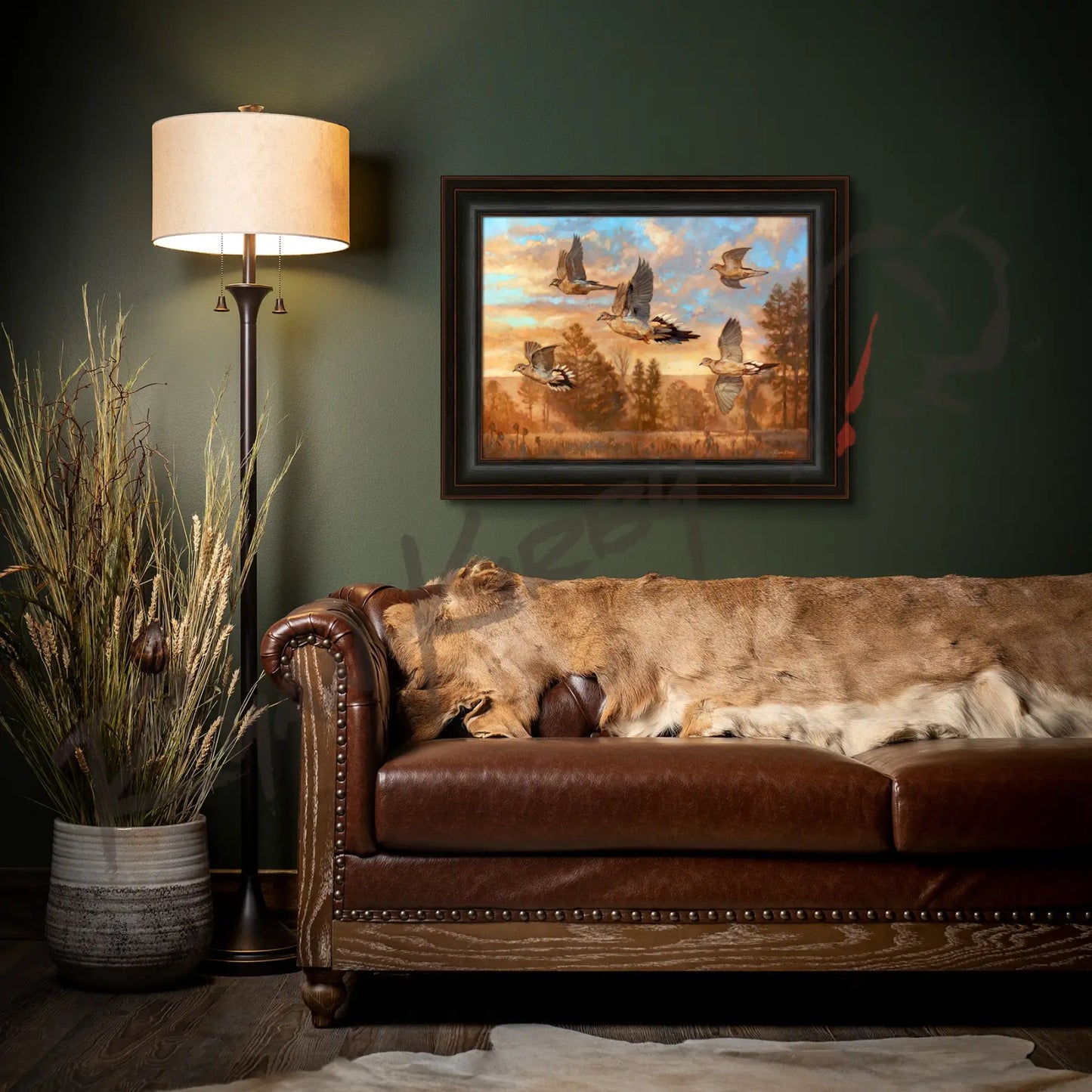 ’Golden Hour’ Mourning Dove Hunting Canvas Art Print - Canvas Print