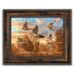 ’Golden Hour’ Flying Dove Canvas Art Print Classic Bronze