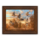 ’Golden Hour’ Flying Dove Canvas Art Print Reclaimed Chestnut