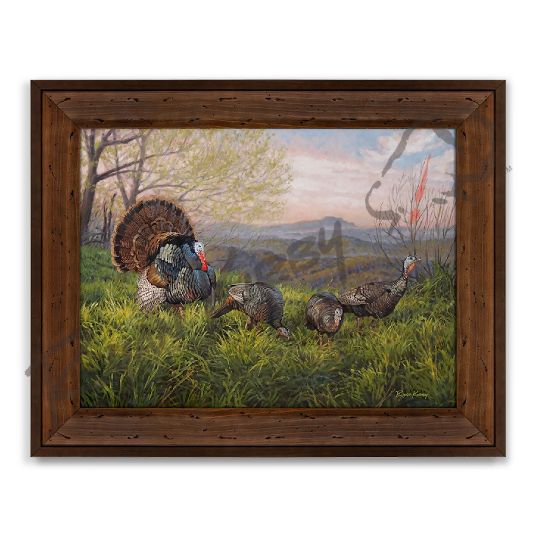 ’Grandfather Gobbler’ Wild Turkey Canvas Art Print Reclaimed Chestnut