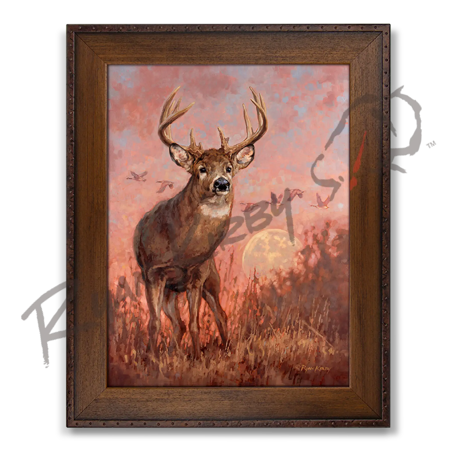 ’Harvest Time’ White-Tailed Deer Canvas Art Print Copper Barrel