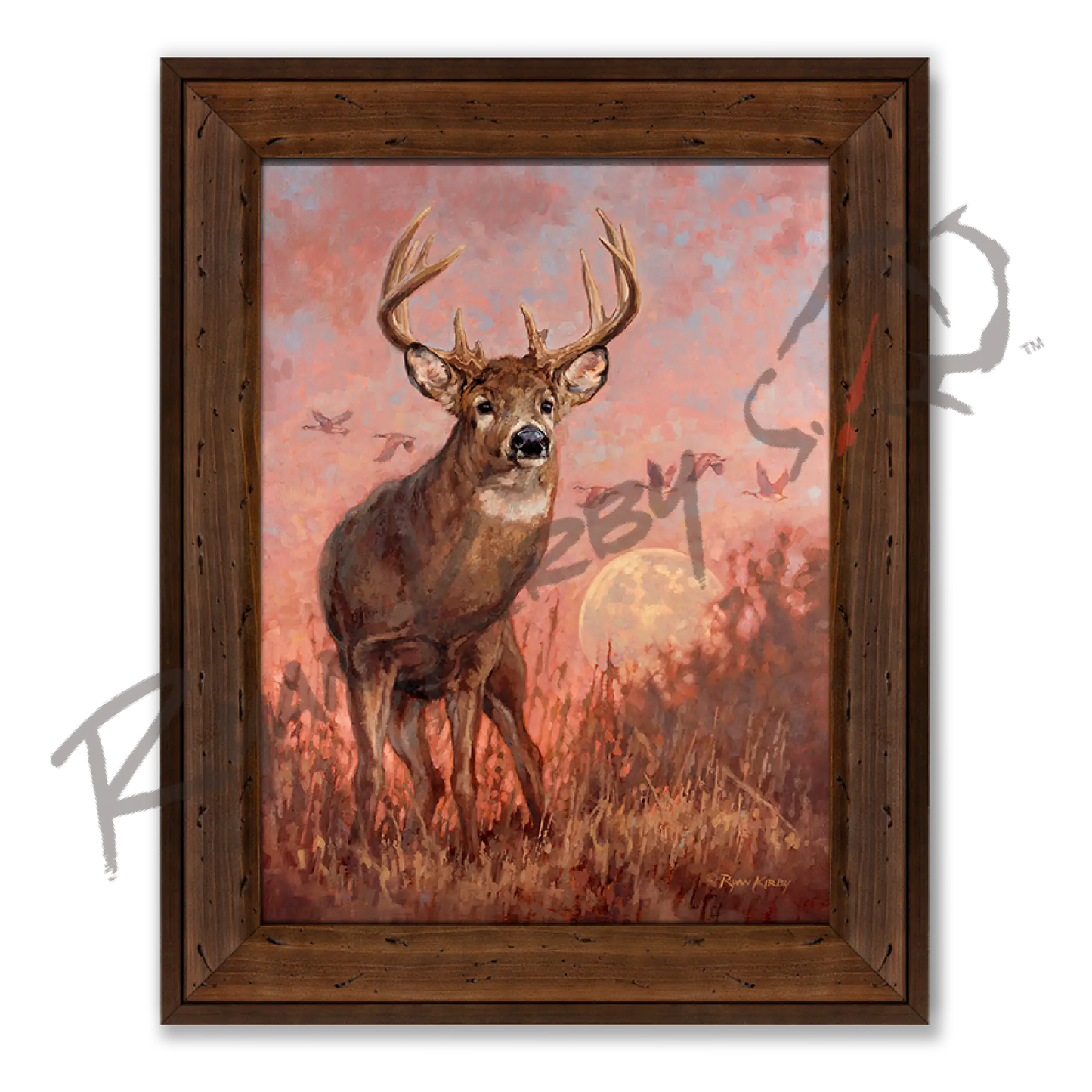 ’Harvest Time’ White-Tailed Deer Canvas Art Print Reclaimed Chestnut