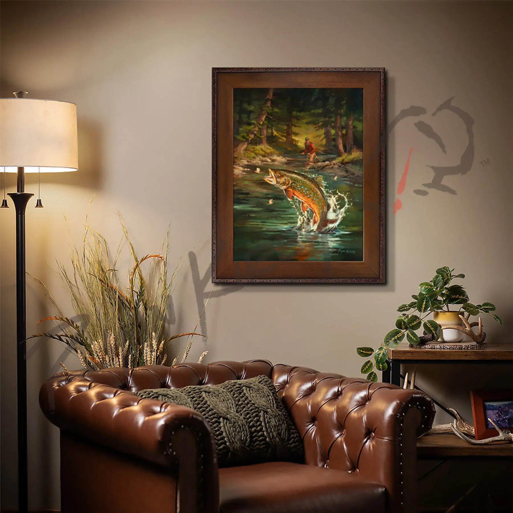 ’Backcountry Brookie’ Or ’Rise And Shine’ Jumping Brook Trout Canvas Art Print