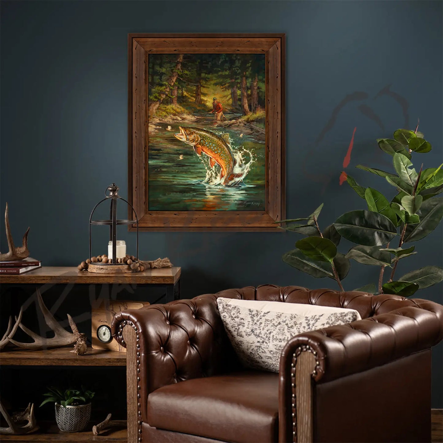 ’High Country Hatch’ Jumping Brook Trout Canvas Art Print