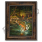 ’Backcountry Brookie’ Or ’Rise And Shine’ Jumping Brook Trout Canvas Art Print Classic Bronze