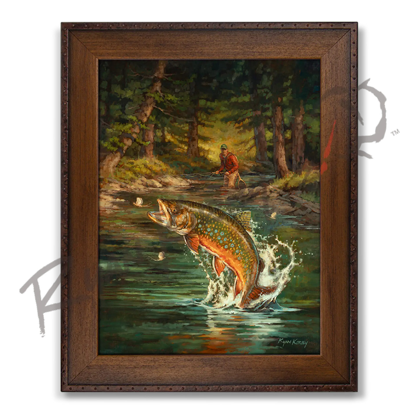 ’Backcountry Brookie’ Or ’Rise And Shine’ Jumping Brook Trout Canvas Art Print Copper Barrel