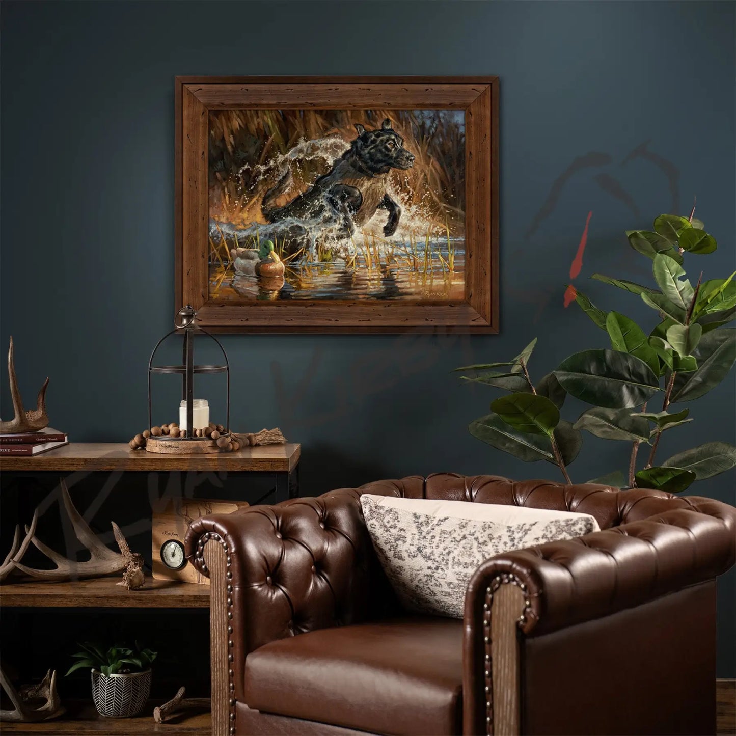 ’Into The Limelight’ Black Labrador Retriever Canvas Art Print