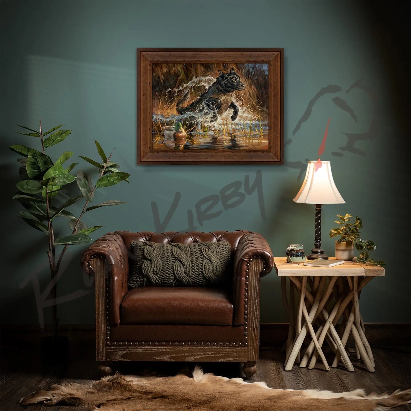 ’Into The Limelight’ Black Labrador Retriever Canvas Art Print