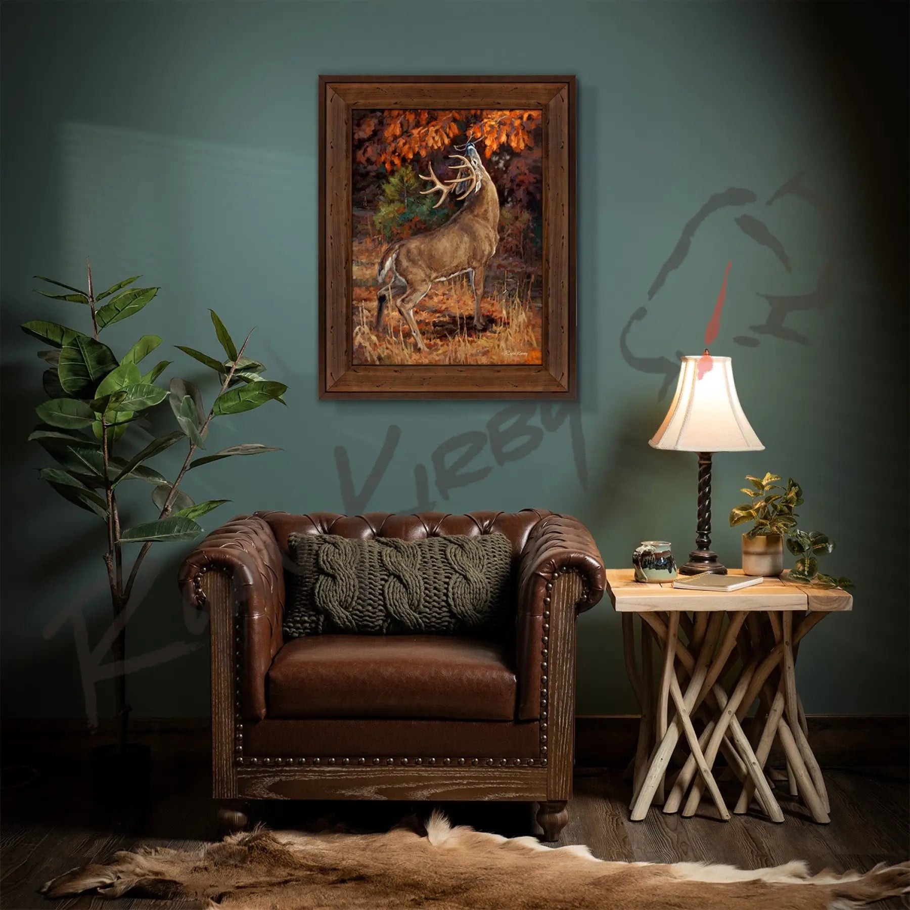 ’Makers Mark’ White-Tailed Buck In A Scrape Canvas Art Print