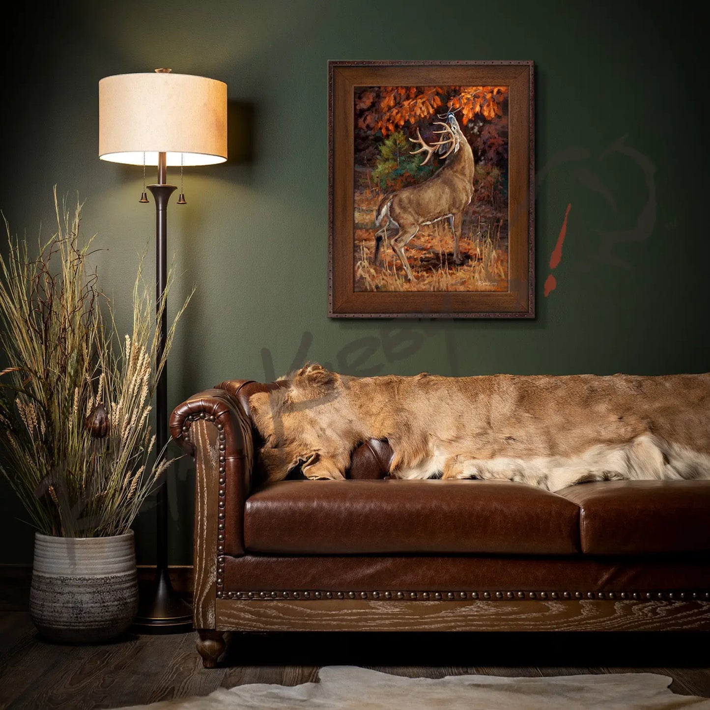 ’Makers Mark’ White-Tailed Buck In A Scrape Canvas Art Print