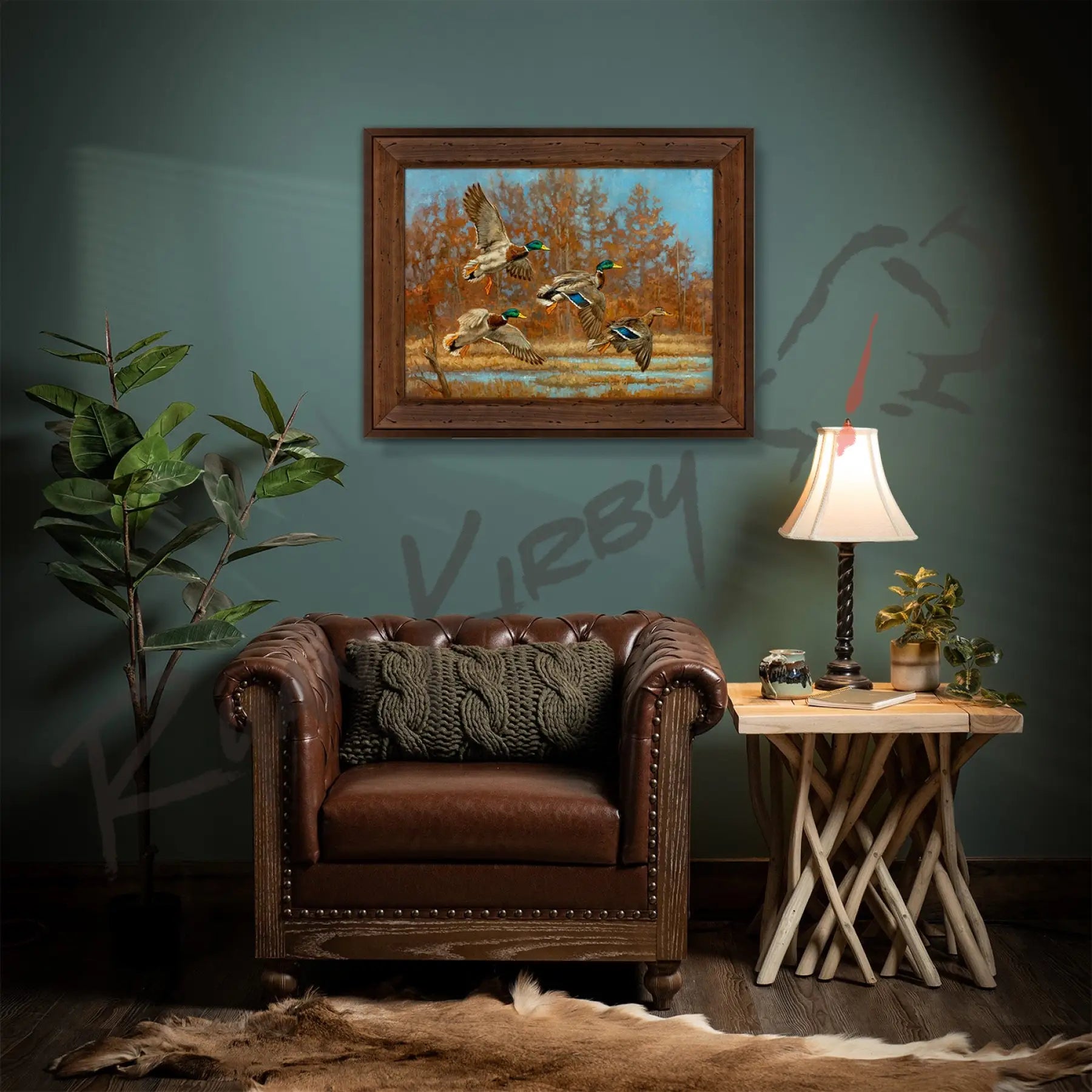 ’Marsh Madness’ Flying Mallards Canvas Art Print