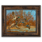 ’Marsh Madness’ Flying Waterfowl Canvas Art Print Classic Bronze