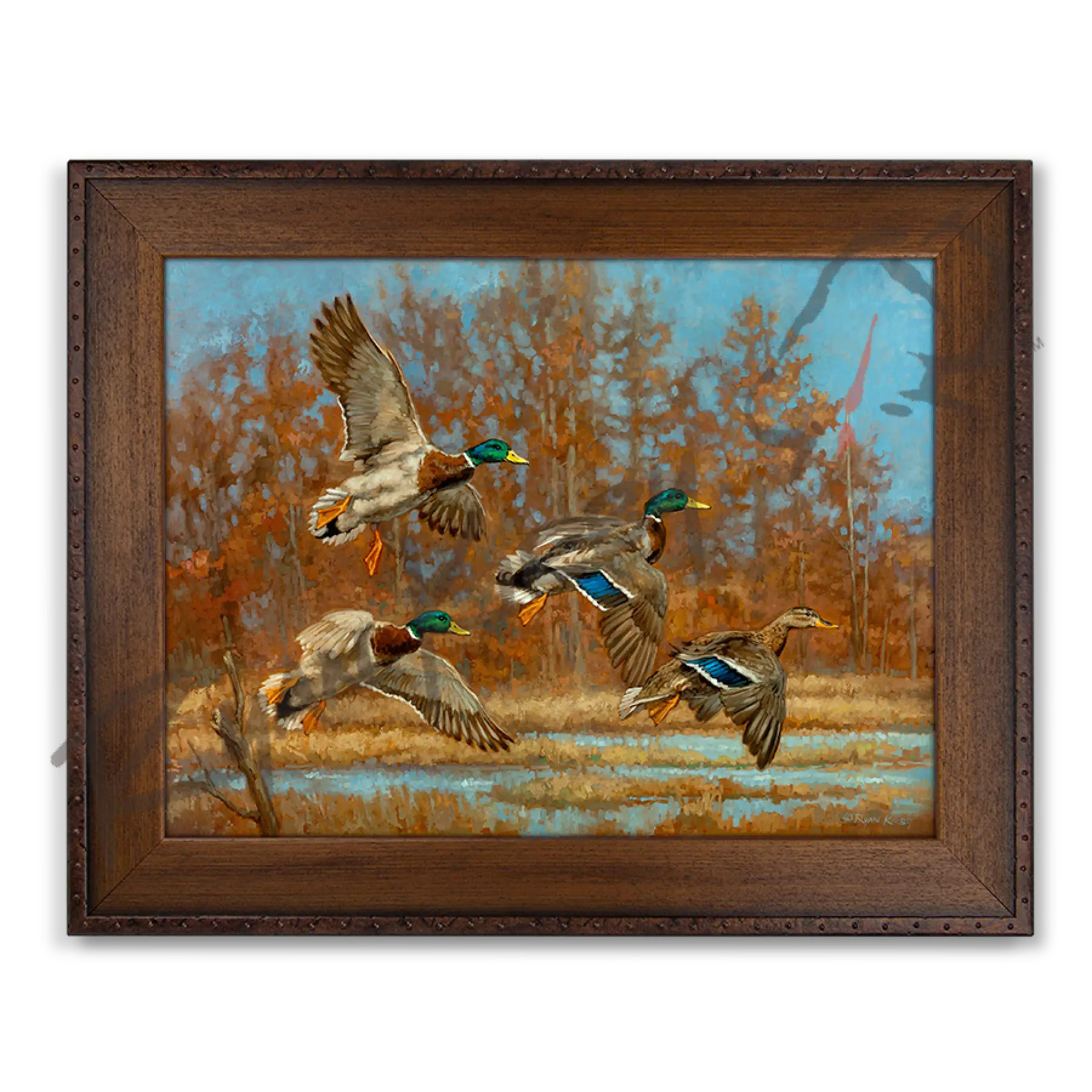 ’Marsh Madness’ Flying Waterfowl Canvas Art Print Copper Barrel