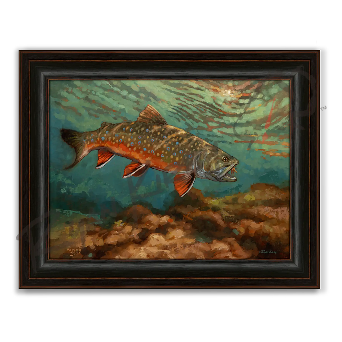 ’Moment of Beauty’ Brook Trout Canvas Art Print - Midnight Oak - Canvas Print