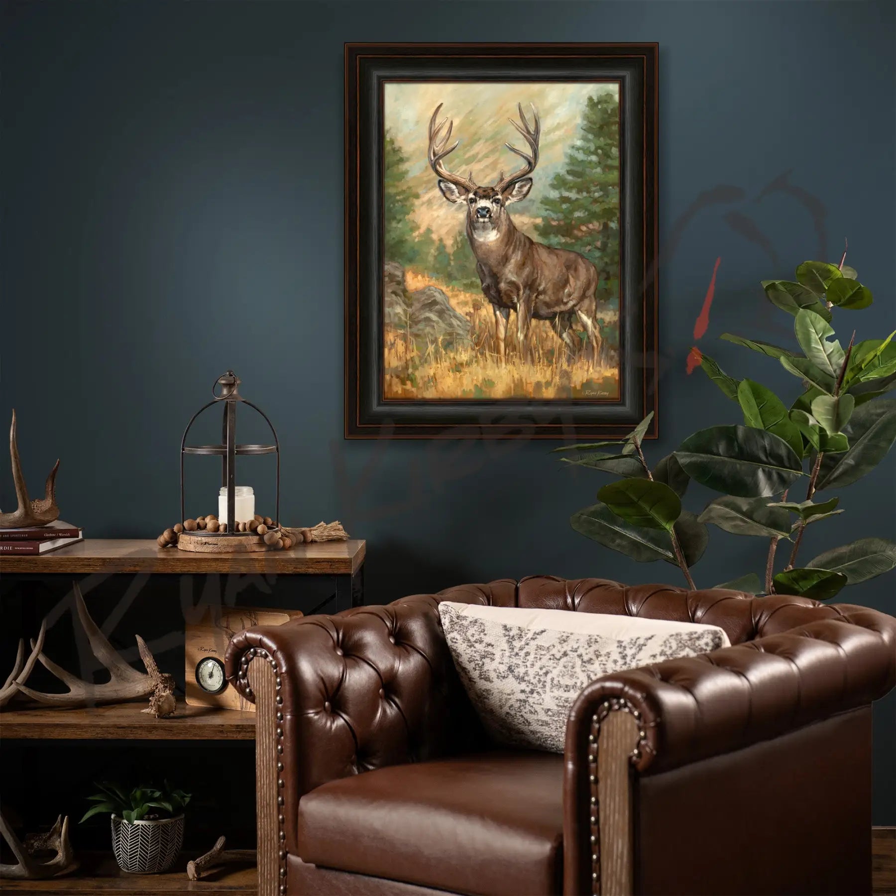 ’Ponderosa Ghost’ Mule Deer Canvas Art Print - Canvas Print