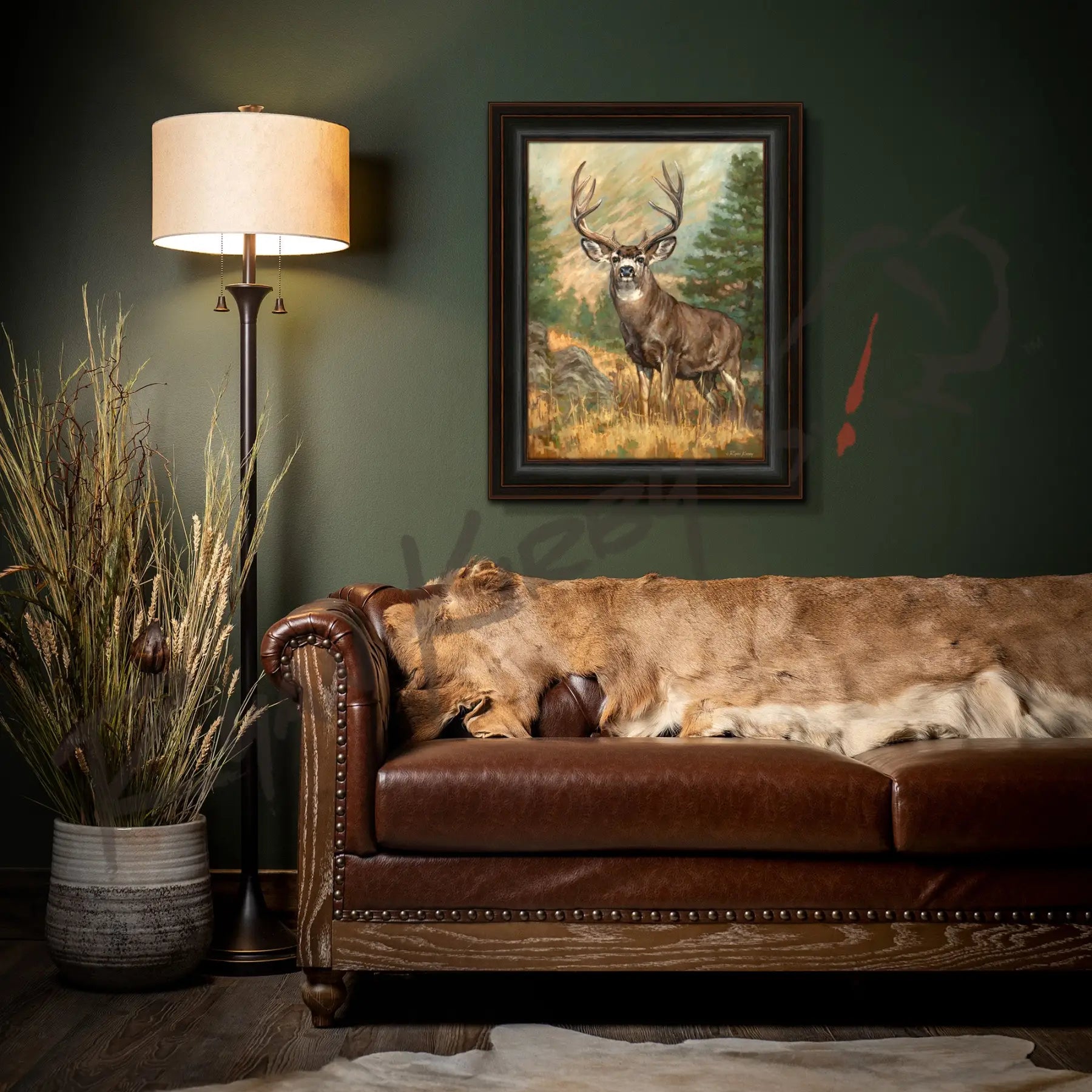 ’Ponderosa Ghost’ Mule Deer Canvas Art Print - Canvas Print