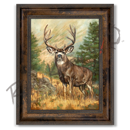 ’Ponderosa Ghost’mule Deer Canvas Art Print Classic Bronze