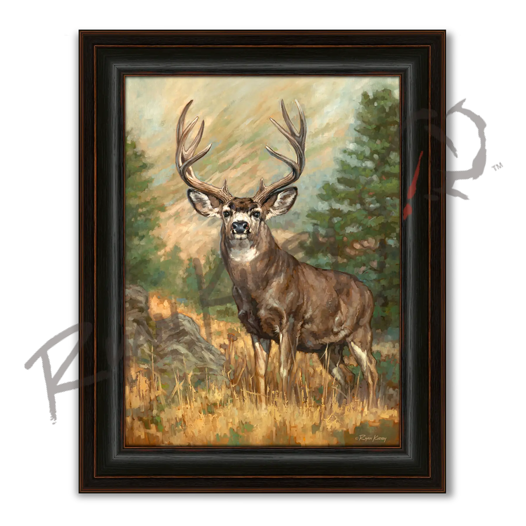 ’Ponderosa Ghost’ Mule Deer Canvas Art Print - Midnight Oak - Canvas Print