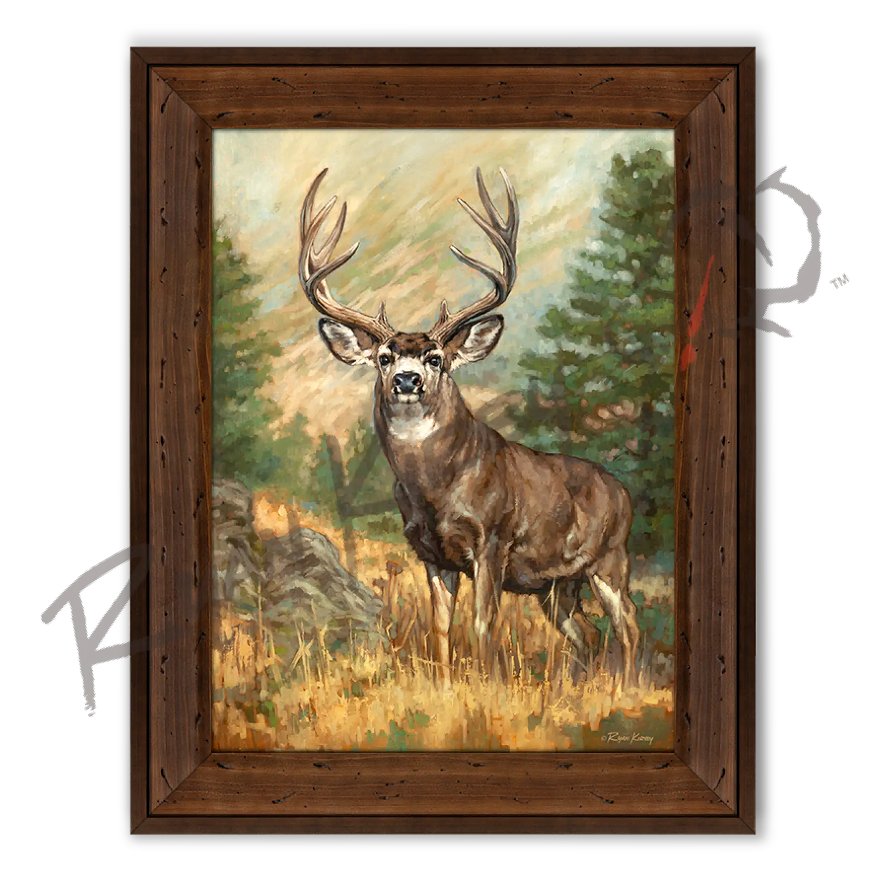 ’Ponderosa Ghost’mule Deer Canvas Art Print Reclaimed Chestnut