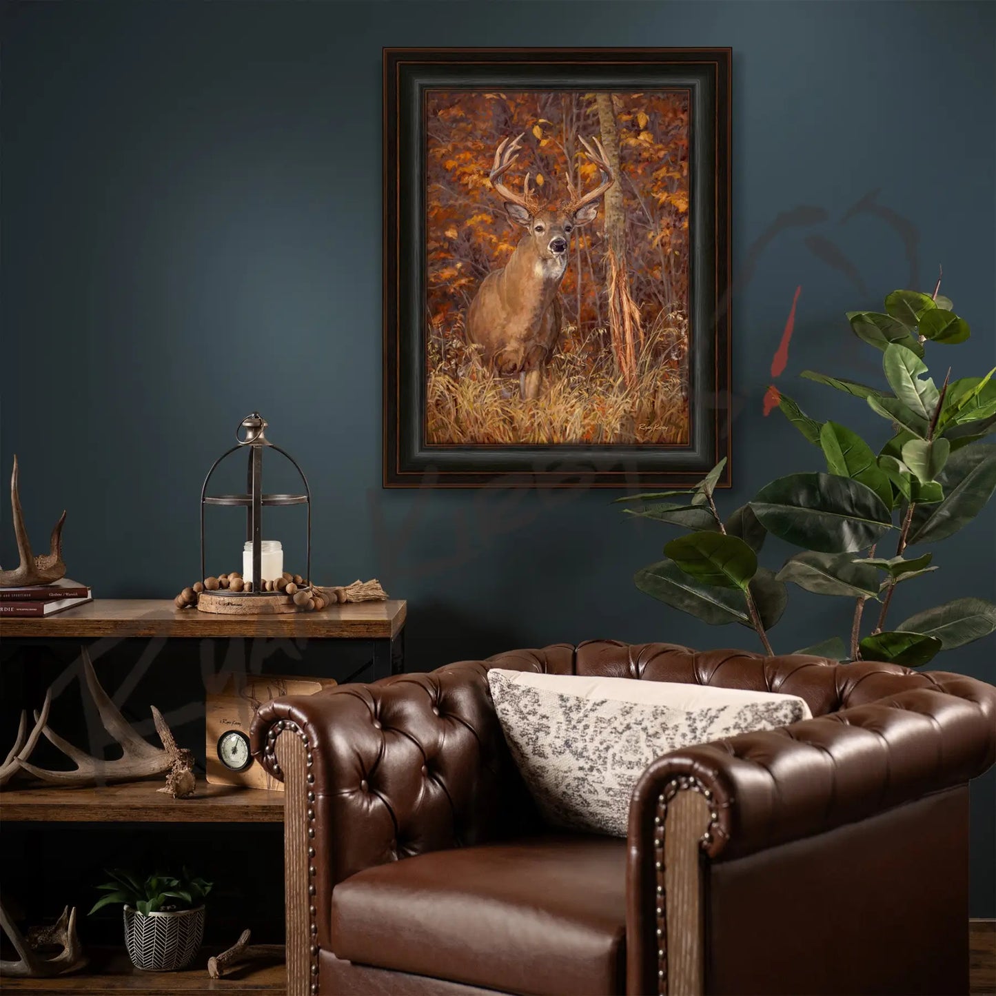 ’Posting Up’ White-tailed Deer Canvas Art Print - Canvas Print