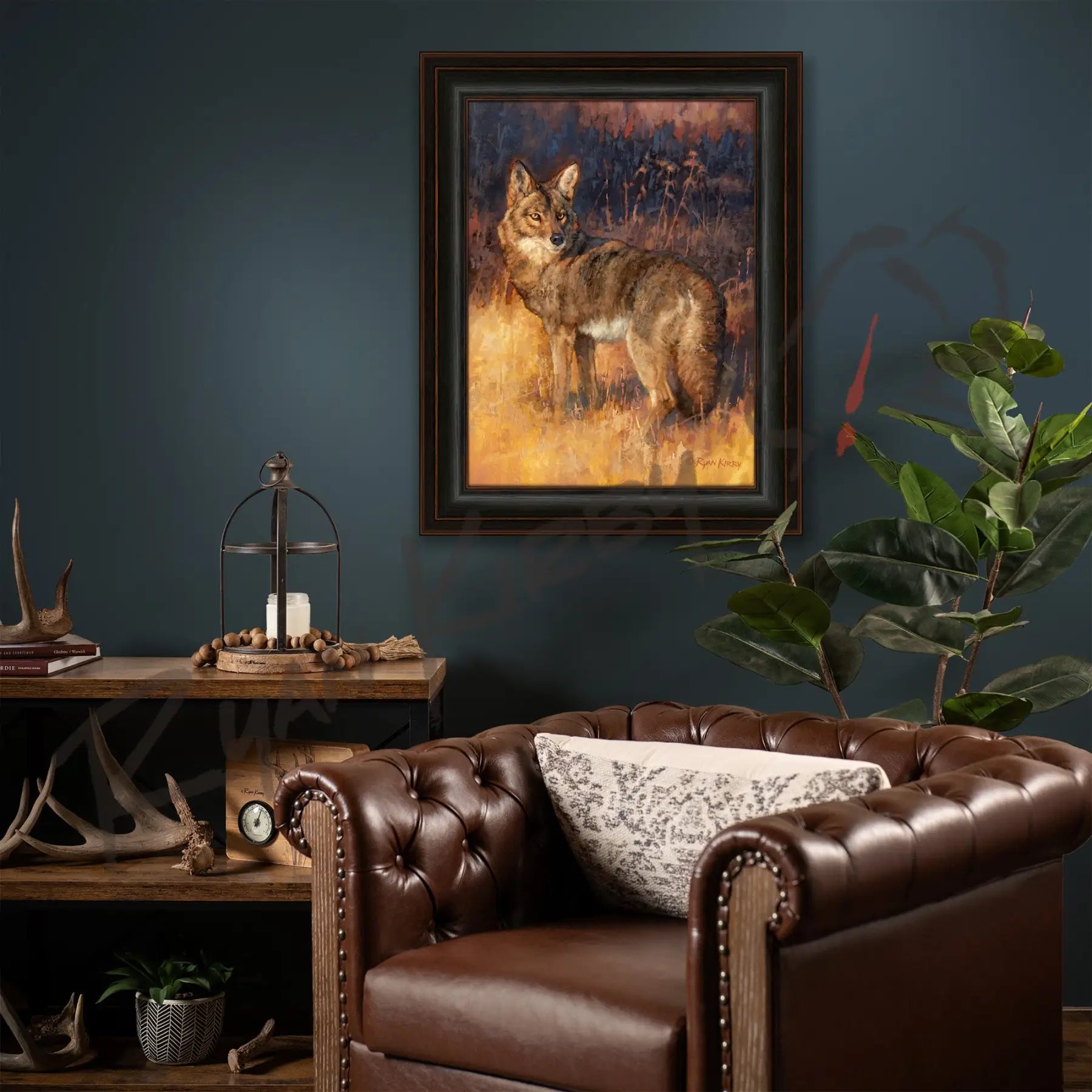 ’Rabbit Rustler’ Coyote Hunting Canvas Art Print - Canvas Print