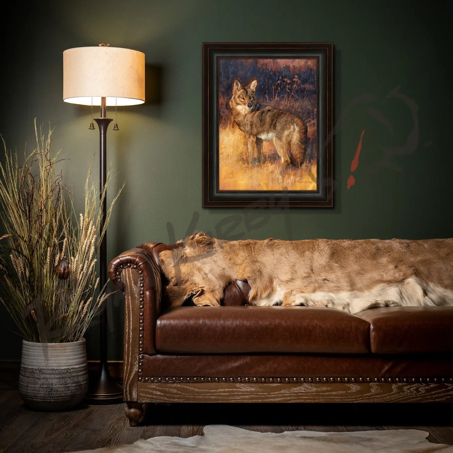 ’Rabbit Rustler’ Coyote Hunting Canvas Art Print - Canvas Print