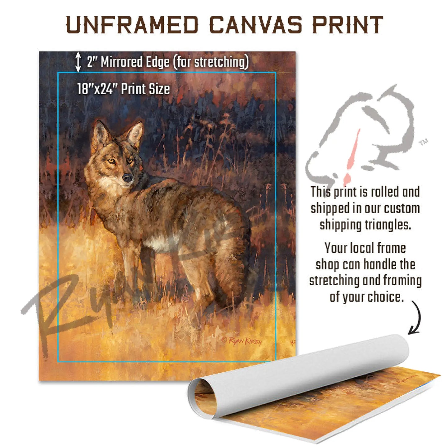 ’Rabbit Rustler’ Coyote Hunting Canvas Art Print