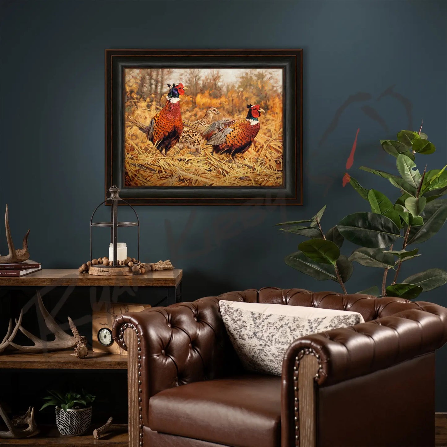 ’Ring-Neck Refuge’ Ring-Necked Pheasant Canvas Art Print - Canvas Print