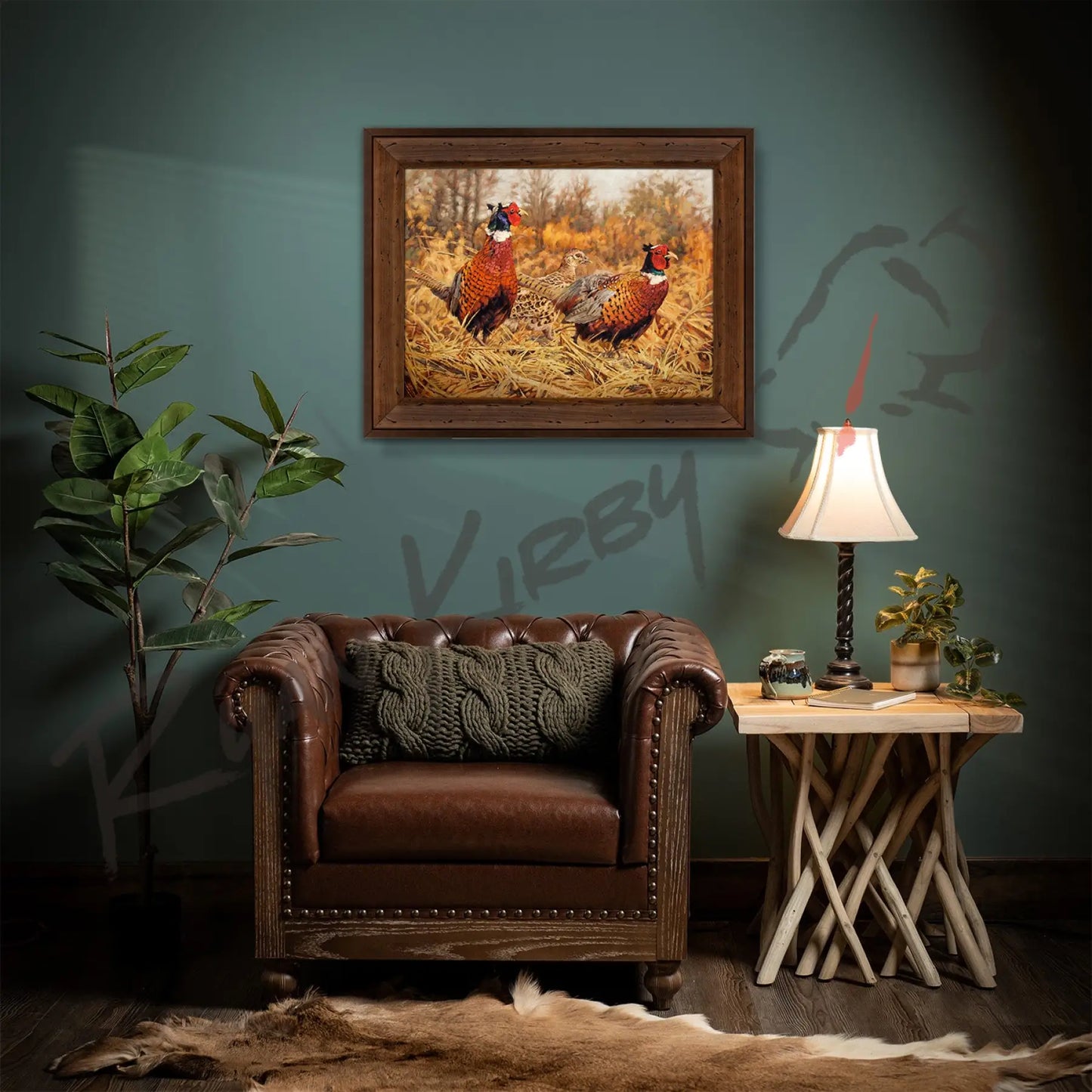 ’Ring-Neck Refuge’ Ring-Necked Pheasant Canvas Art Print