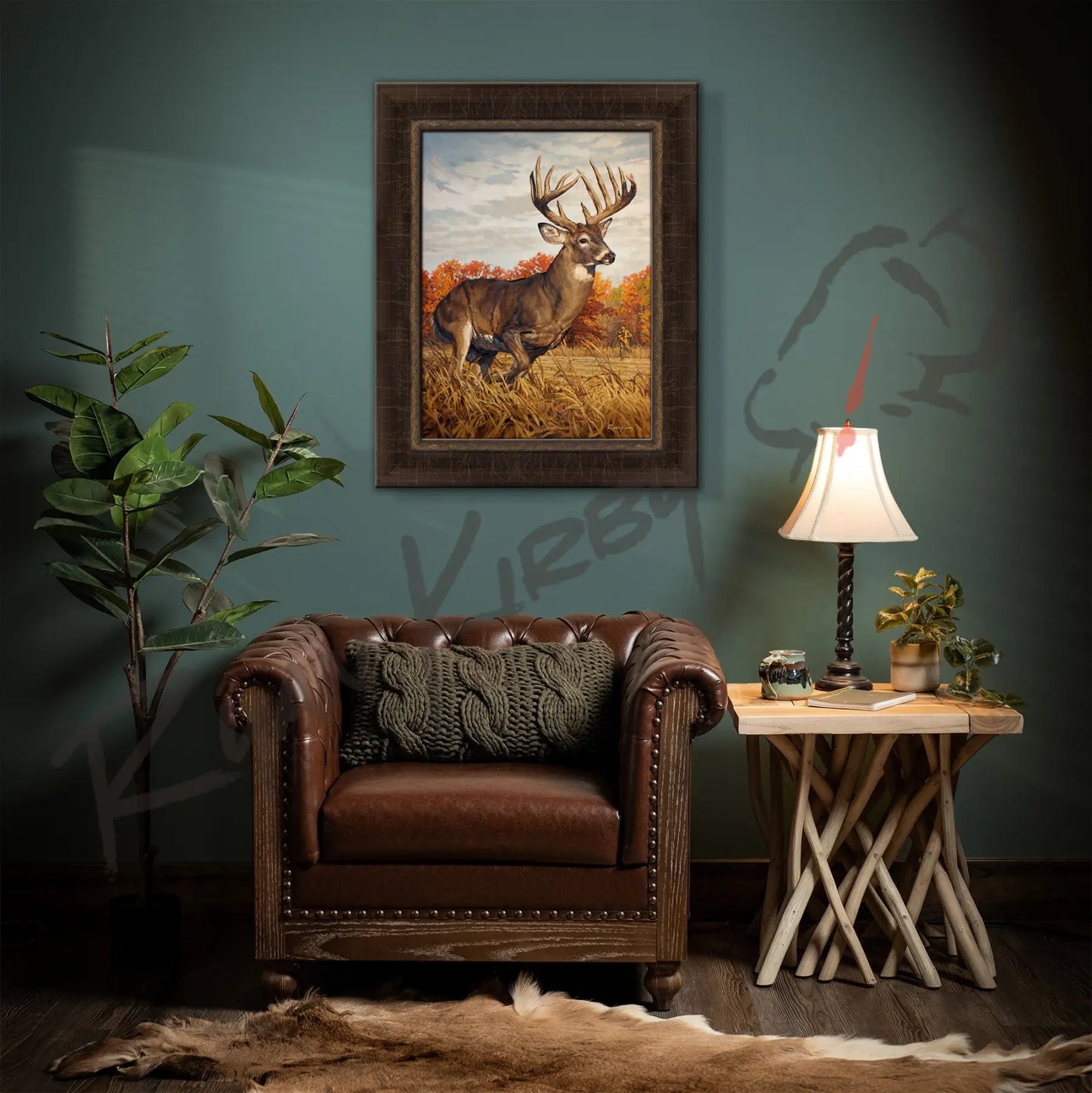 ’Running And Gunning’ White-Tailed Deer Canvas Art Print
