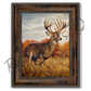 ’Running And Gunning’ White-Tailed Deer Canvas Art Print Classic Bronze