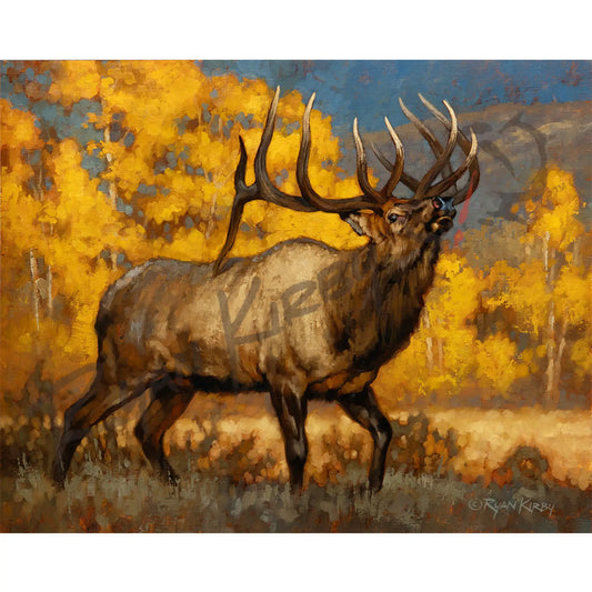 ’Scent of September’ Bull Elk Original Oil Painting - Original Oil Painting