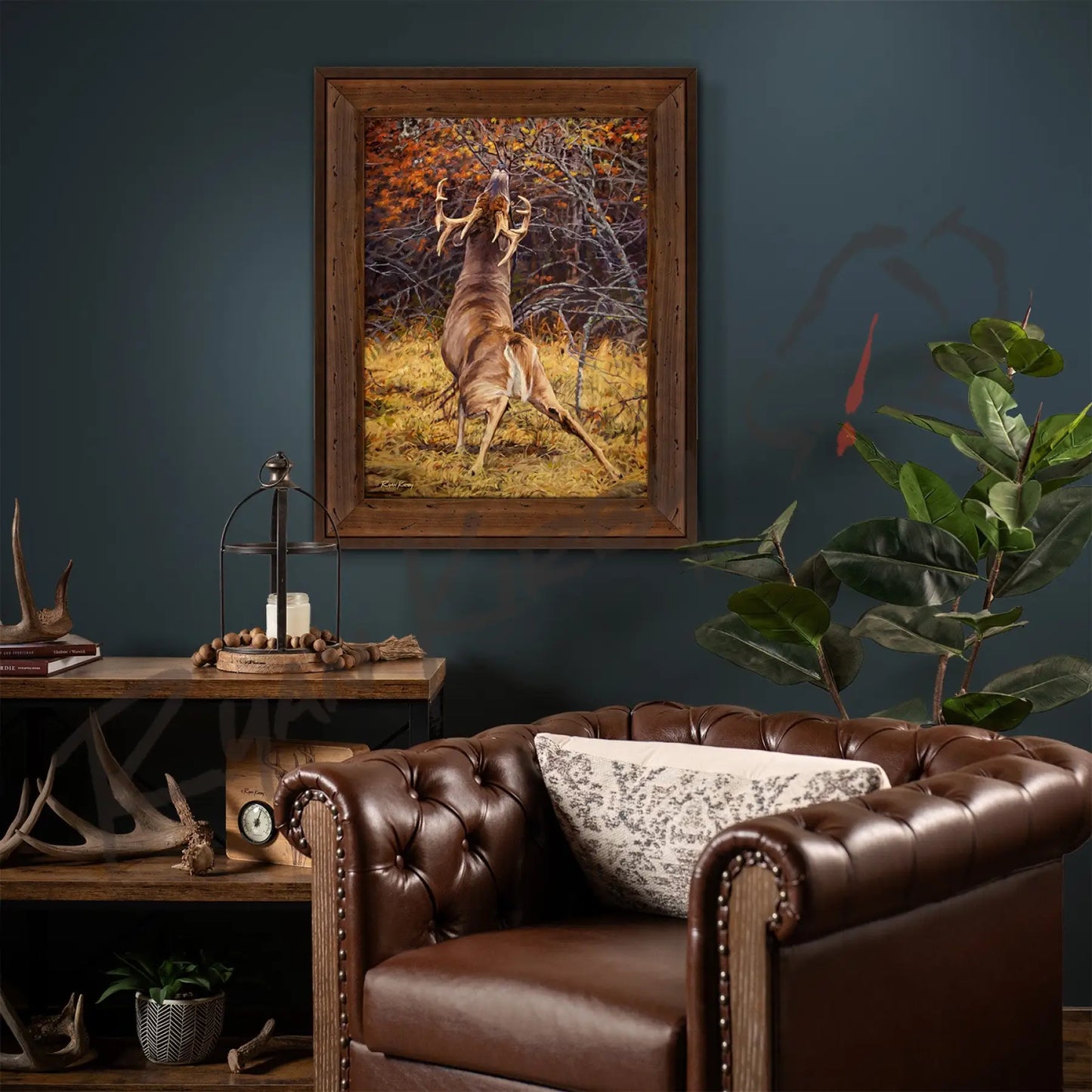 ’Scrape Line’ White-Tailed Deer Canvas Art Print