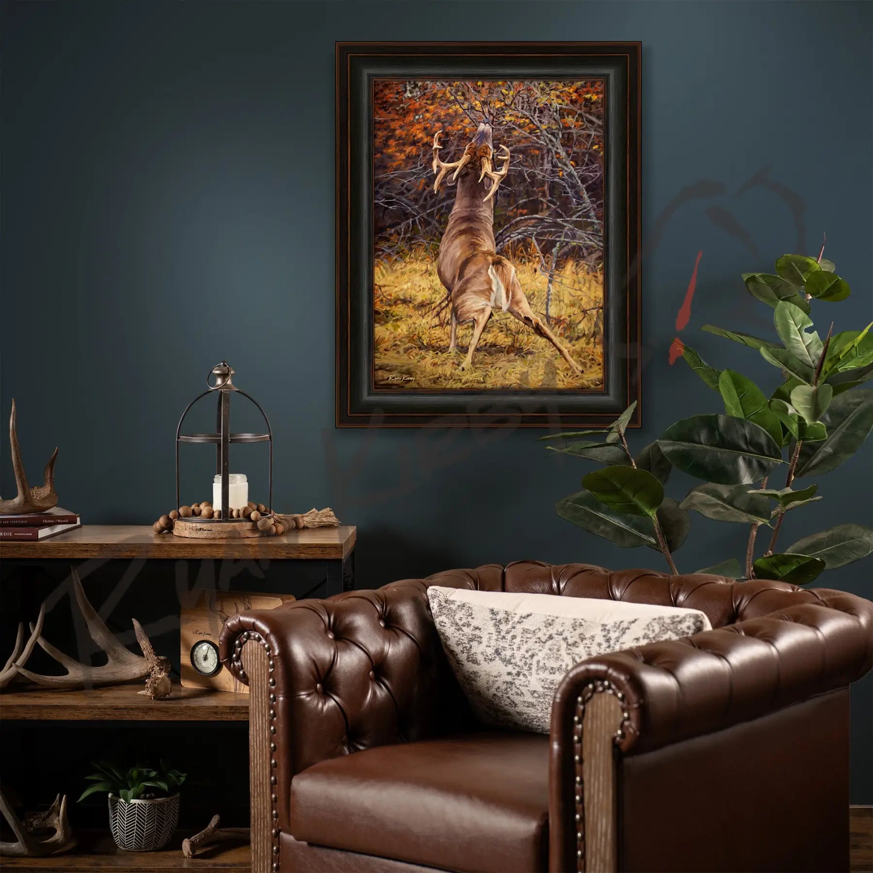 ’Scrape Line’ White-tailed Deer Canvas Art Print - Canvas Print