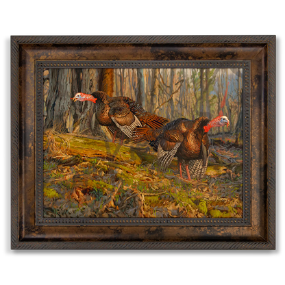 ’Sons Of Thunder’ Wild Turkey Canvas Art Print Classic Bronze 30.5’’ X 24.5’’