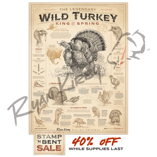 Stamp-N-Bent ’WILD TURKEY: KING OF SPRING’ ART POSTER Poster