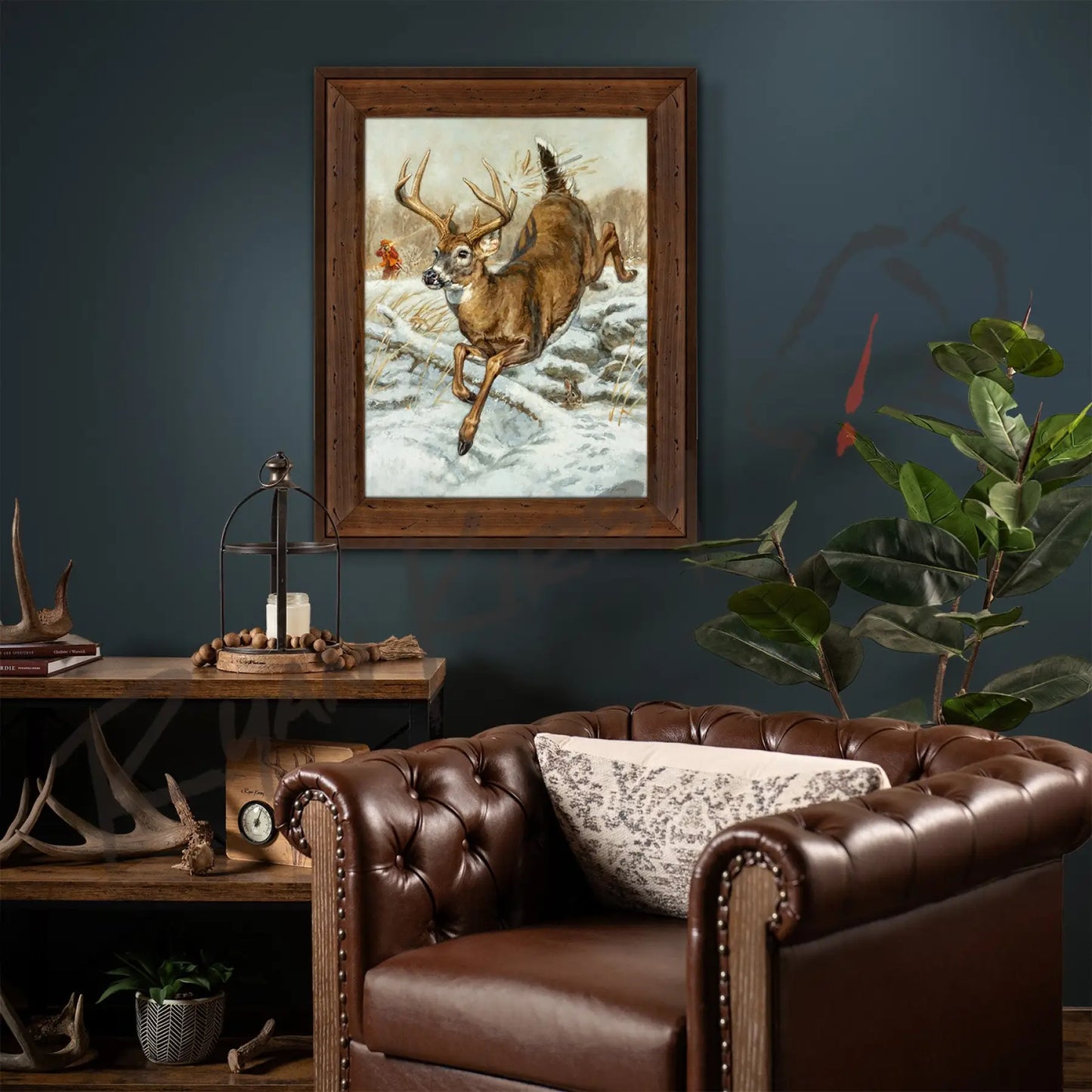 ’Swing And A Miss’ White-Tailed Buck Canvas Art Print For Field & Stream Journal