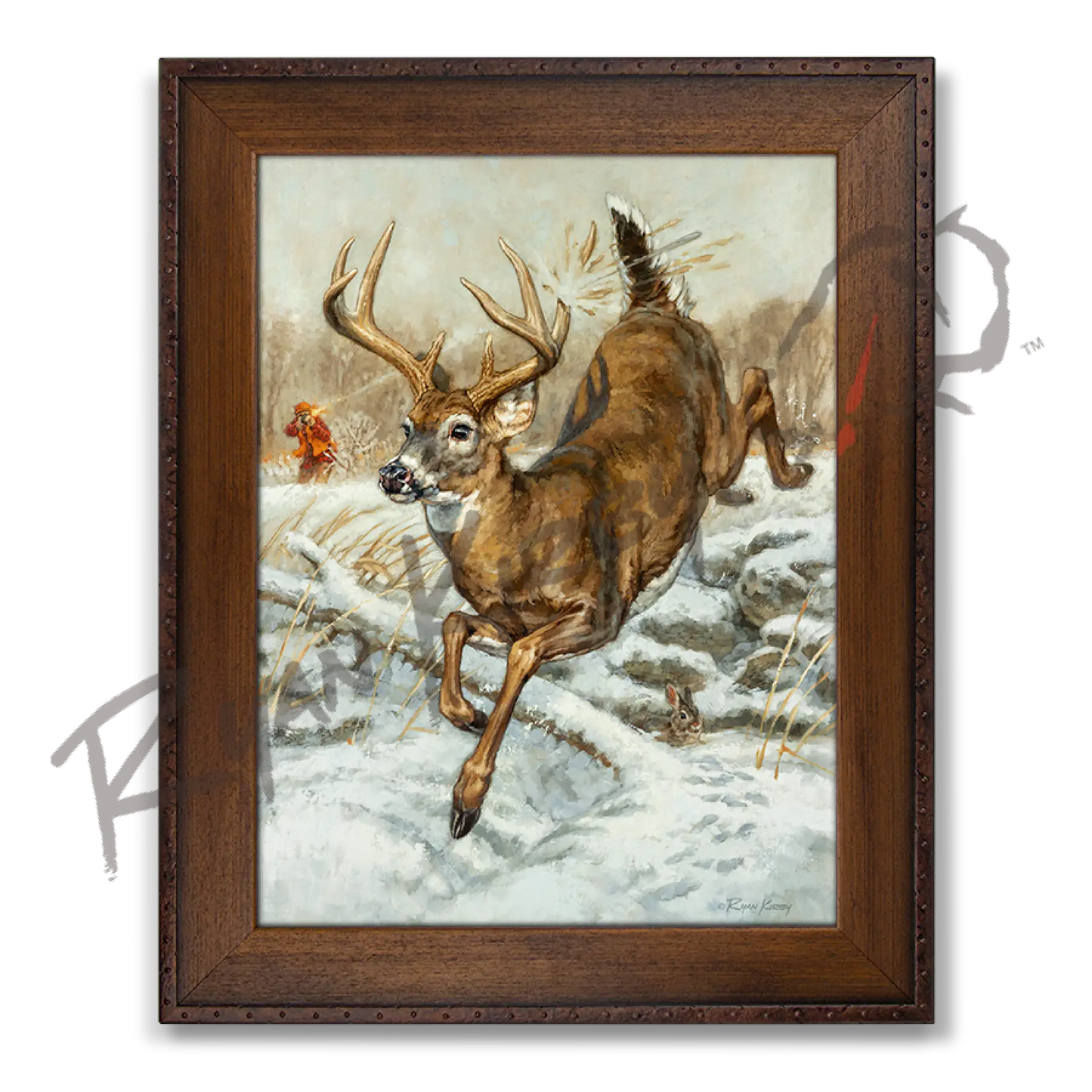 ’Swing And A Miss’ White-Tailed Buck Canvas Art Print For Field & Stream Journal Copper Barrel