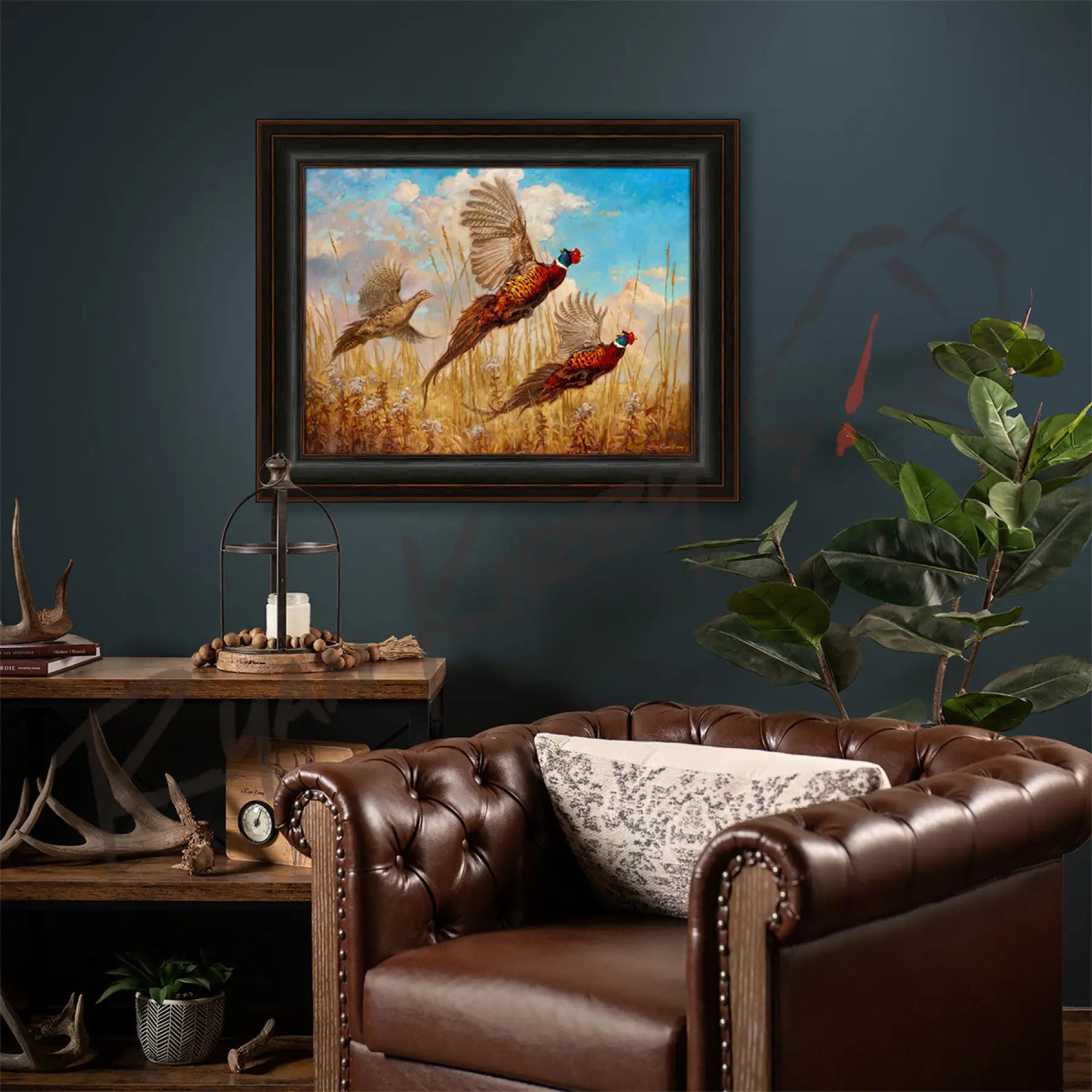 ’The Departure’ Pheasant Canvas Art Print - Canvas Print