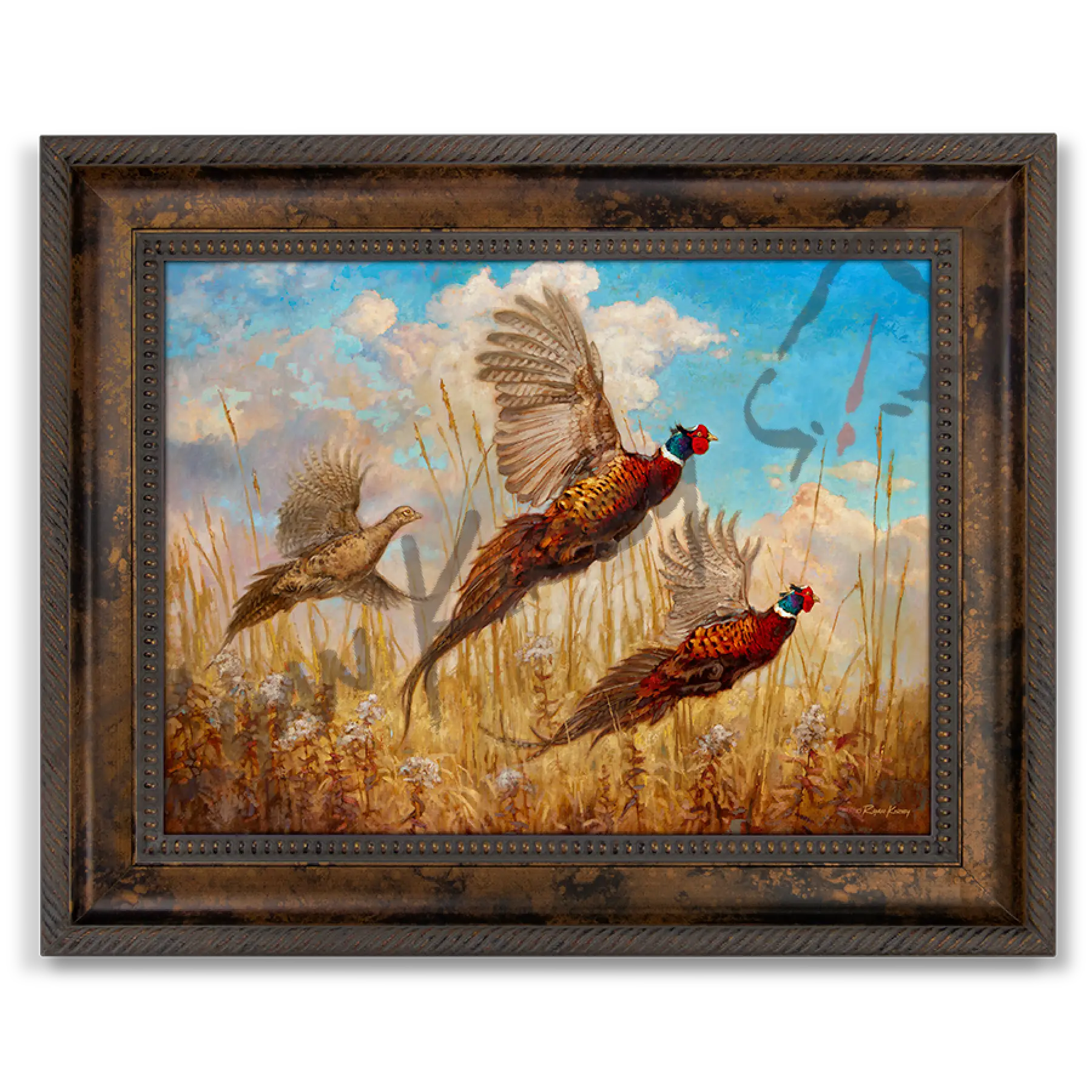 ’The Departure’ Pheasant Canvas Art Print Classic Bronze Canvas Print