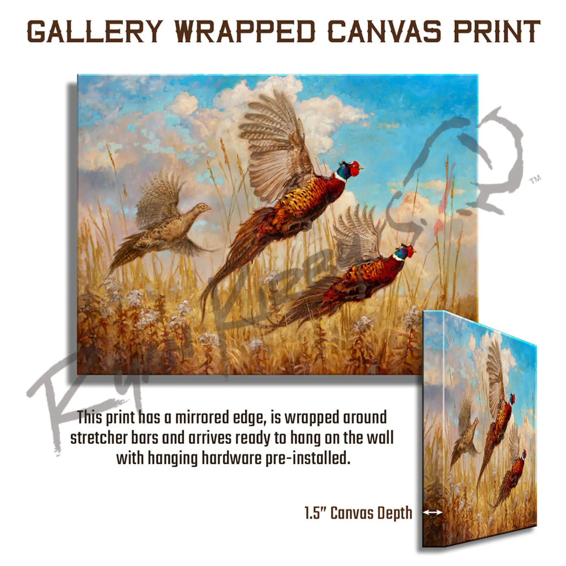 ’The Departure’ Pheasant Canvas Art Print Gallery Wrapped Canvas Print