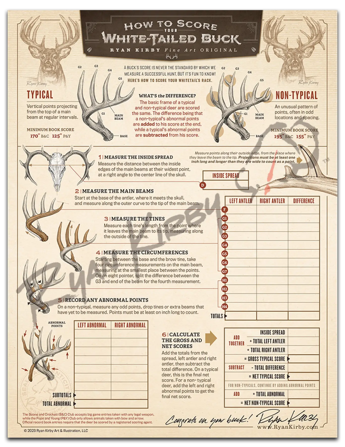 ’The Scoring & Field-Judging Of The White-Tailed Buck’ Paper Art Print