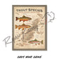’Trout Species of the Appalachian Mountains’ Fly Fishing Art Poster - Poster